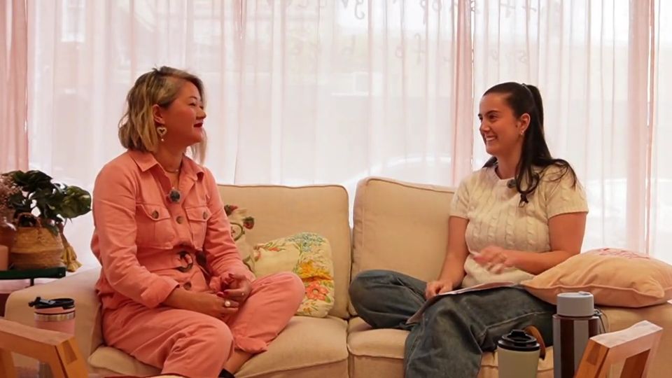 Susan sitting down with Lucy